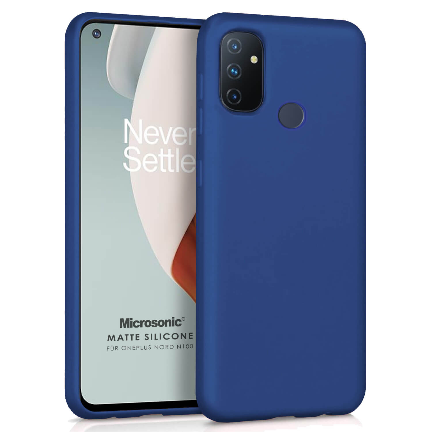 Microsonic Matte Silicone OnePlus Nord N100 Kılıf Lacivert